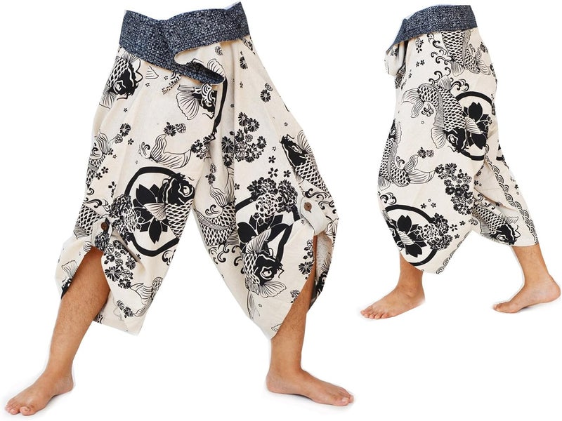 Siamrose Yoga Ninja Harem Samurai Pants Women Men, Japanese Style wrap Trousers, one Size - Image 2