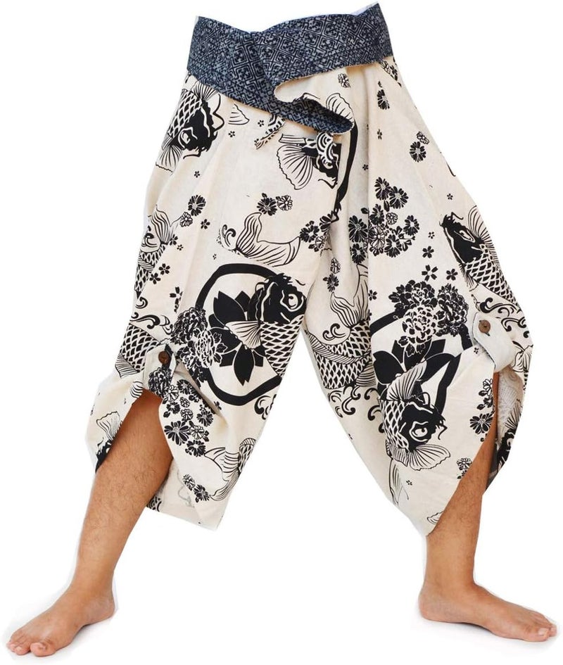 Siamrose Yoga Ninja Harem Samurai Pants Women Men, Japanese Style wrap Trousers, one Size - Image 1