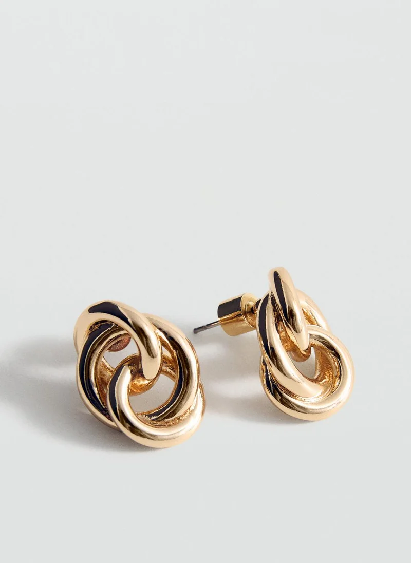 MANGO Intertwined hoop earrings
