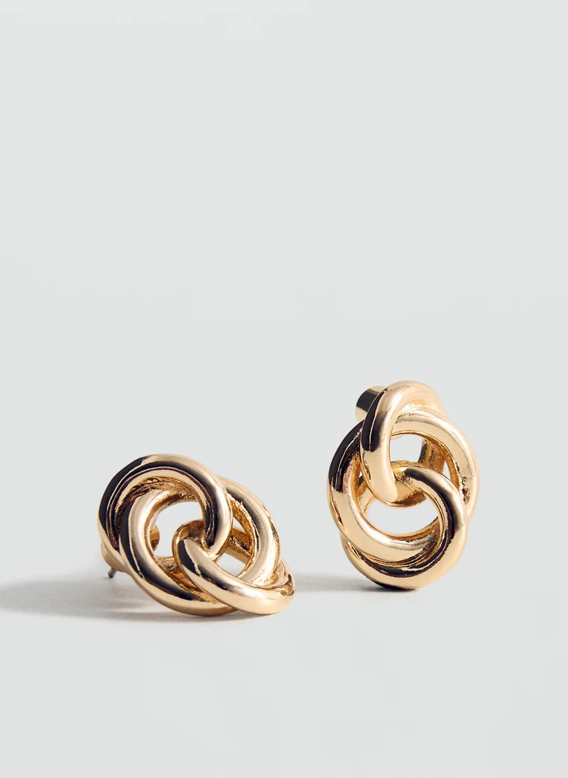 MANGO Intertwined hoop earrings