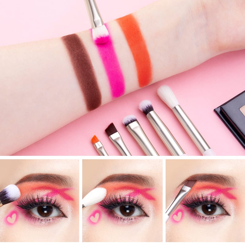 Jessup Eyeshadow Brushes 15pcs, Natural Eye Brush Set for Eyeshadow Blending Concealer Eyebrow Eyeliner, Blushing Bride T294 - Image 4