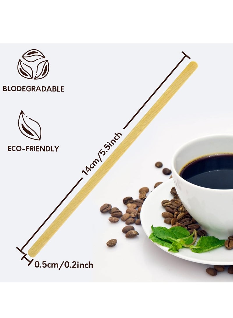Altheqa Disposable Wooden Coffee Stirrers [100 Pack] Individually Wrapped Stir Sticks for Tea, Hot Chocolate and Craft Projects Swizzle Drink Sticks 14cm - Image 2