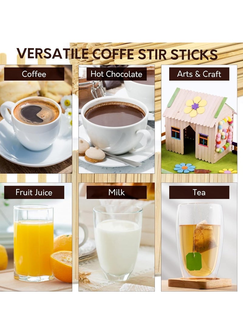 Altheqa Disposable Wooden Coffee Stirrers [100 Pack] Individually Wrapped Stir Sticks for Tea, Hot Chocolate and Craft Projects Swizzle Drink Sticks 14cm - Image 4