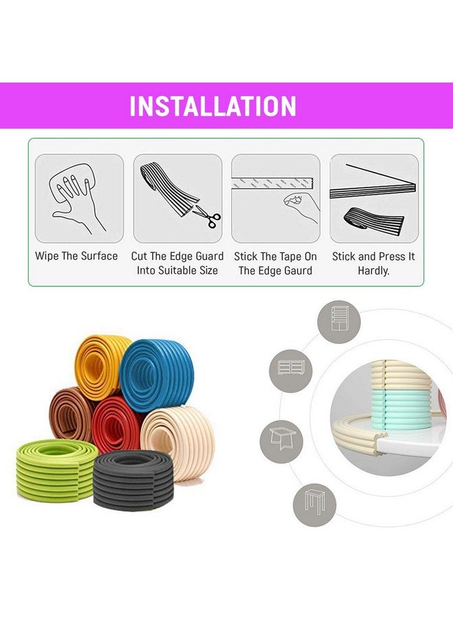 Safe-O-Kid ® (Set Of 2), Soft Cushioned 6.4 Ft / 2 Mtr Multi Functional Edge Guards With Strong 3M Adhesive, Safety For Sharp Edges For Babies- Grass Green - Image 3