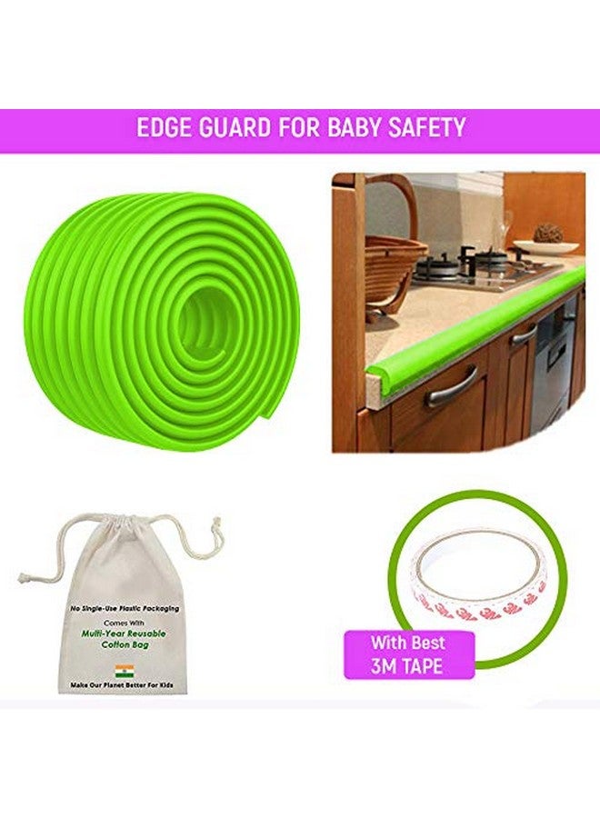 Safe-O-Kid ® (Set Of 2), Soft Cushioned 6.4 Ft / 2 Mtr Multi Functional Edge Guards With Strong 3M Adhesive, Safety For Sharp Edges For Babies- Grass Green - Image 2