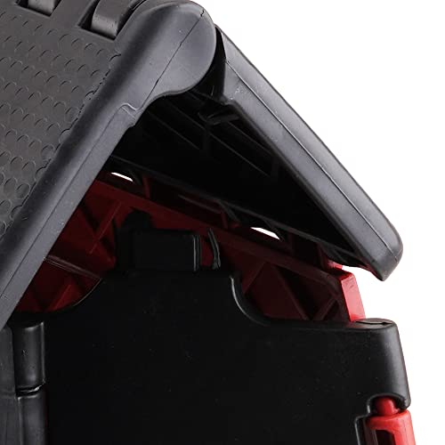 Primelife Plastic Multipurpose Moveable Portable 120 kg Capacity Folding Stool (18 Inch Height, Red Black)(Prime) - Image 4