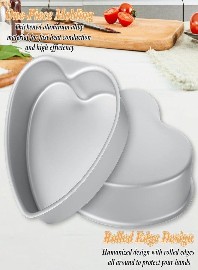 LOLYSIC 8 Inch Heart Shaped Cake Pans, Aluminum Alloy Heart Cake Pans, Heat-Resistant Baking Cake Pan DIY Baking Mold Tool for Wedding, Birthday Parties, Family Occasions, Chocolate - Image 4