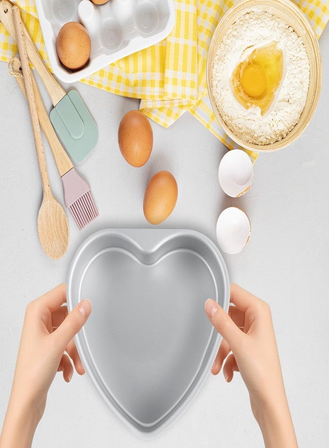 LOLYSIC 8 Inch Heart Shaped Cake Pans, Aluminum Alloy Heart Cake Pans, Heat-Resistant Baking Cake Pan DIY Baking Mold Tool for Wedding, Birthday Parties, Family Occasions, Chocolate - Image 3