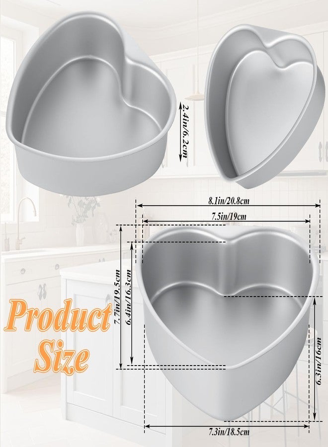 LOLYSIC 8 Inch Heart Shaped Cake Pans, Aluminum Alloy Heart Cake Pans, Heat-Resistant Baking Cake Pan DIY Baking Mold Tool for Wedding, Birthday Parties, Family Occasions, Chocolate - Image 2