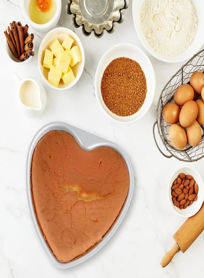 LOLYSIC 8 Inch Heart Shaped Cake Pans, Aluminum Alloy Heart Cake Pans, Heat-Resistant Baking Cake Pan DIY Baking Mold Tool for Wedding, Birthday Parties, Family Occasions, Chocolate - Image 5