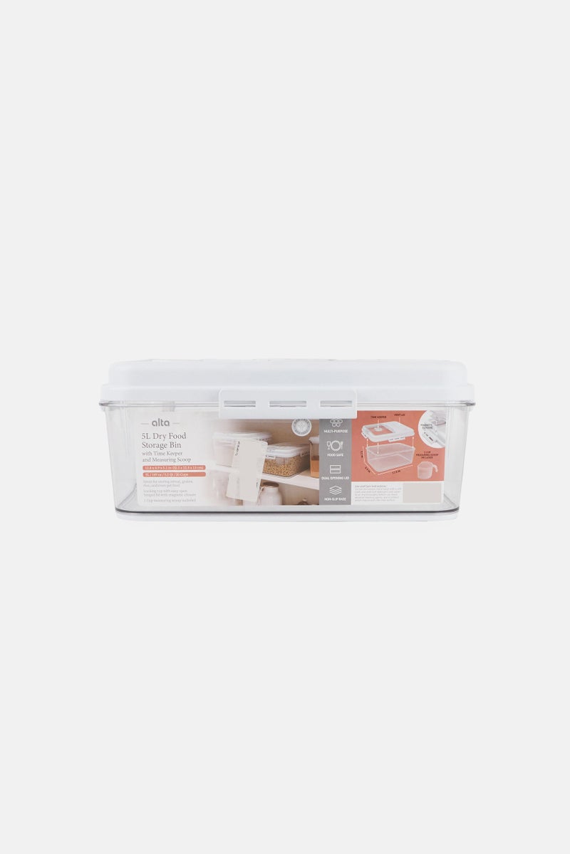 Alta 5L Dry Food Storage Bin, White - Image 2