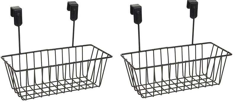 CR18 COLLECTION Steel Hanging Storage Basket Cabinet Organizer Under Shelf Door Kitchen Cabinet Storage Basket Rack Holder Hanging Organizer Pack of 1 - Image 1