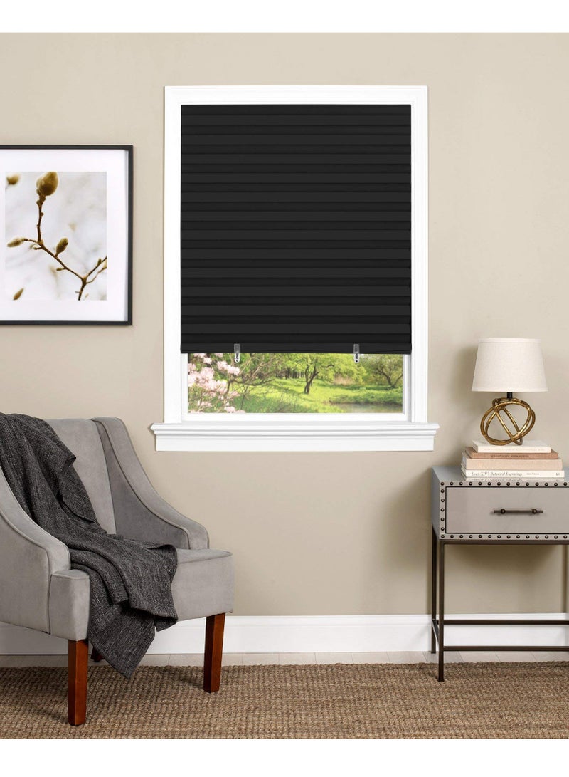 1 Piece 90 x 180 cm Pleated Temporary Blinds for Home Kitchen and Rooms - Black Sun and Heat Insulation Curtains - Image 3