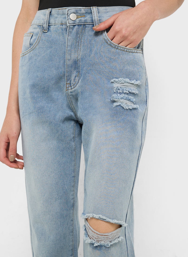 جينجر جينز سكيني بقصة ضيقة ممزقة - Image 4