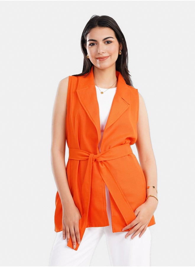 Clue Voile Notch Collar Vest  - Image 1