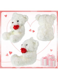 Civaner Christmas Plush Stuffed Animal Bear With Rose Funny Cute Stuffed Animal Plush Gifts For Kids Toddler Girlfriend Xmas Valentine'S Day, 11.8 Inches  - Image 4