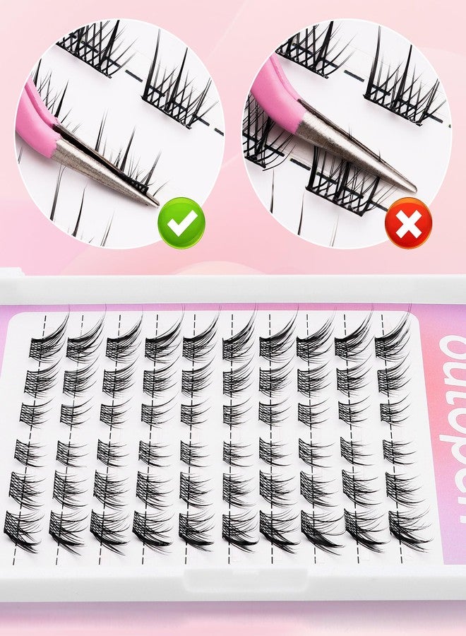 outopen Manga Lash Clusters Fox Eye Lashes DIY Lash Extension Kit Left & Right C Curl Lash Clusters Natural Wispy Fairy Lash Clusters Kit with Lash Bond and Seal Tweezers - Image 5