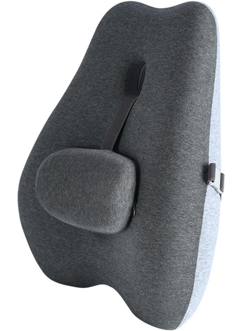 Bukela Adjustable Lumbar Support Cushion For Office Chairs, Alleviating Back Pain And Improving Posture. Features An Ergonomic Memory Foam Cushion With Adjustable Sliders For Tailored Back Support, Ideal For Prolonged Sitting (1 Piece). - Image 2