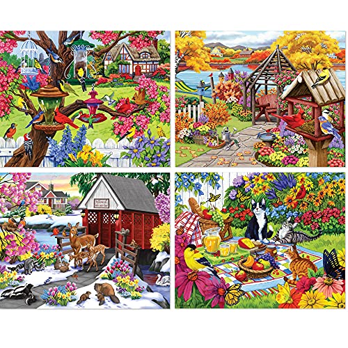 Bits and Pieces 4in1 MultiPack 300 Piece Jigsaw Puzzles for Adults 300 pc Puzzle Set Bundle by Nancy Wernersbach 16 x 20 41cm x 51cm - Image 1