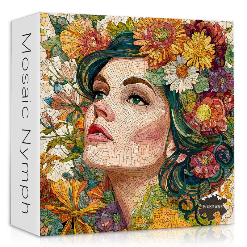 PICKFORU Mosaic Flower Woman Puzzles for Adults 1000 Pieces Lady with Floral Plant Hard Difficult Jigsaw Puzzle Colorful Aesthetic Art Impossible Challenging Puzzles for Adults - Image 3