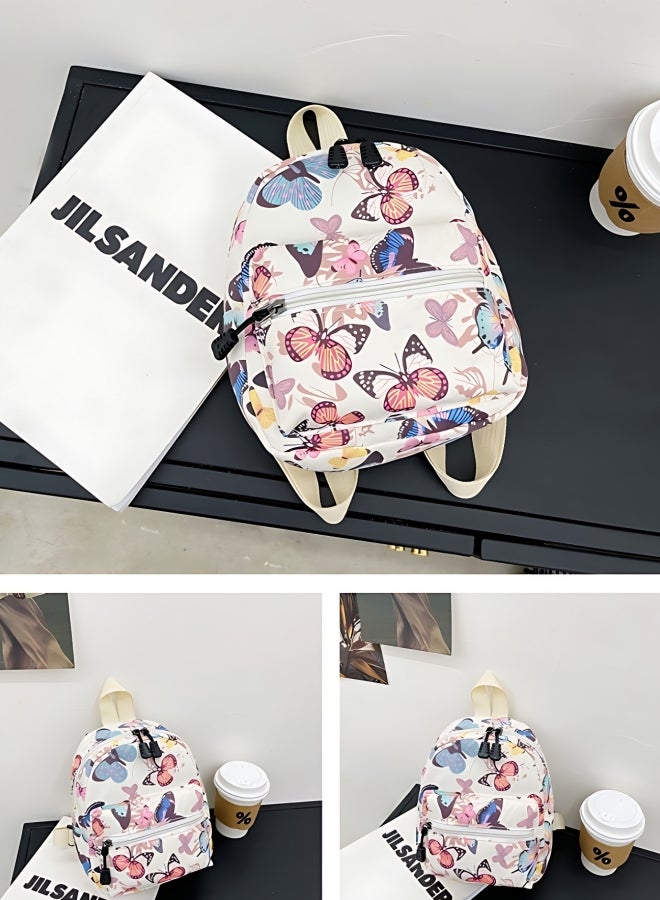 Girl's Butterfly Spot Print Backpack, Children's Fresh and Cute Style School Bag College Bag, Large Capacity Nylon Book Bag Tourist Bag Back Bag Beach Bag for Kids/College Students/Youth/Teenager  - Image 4