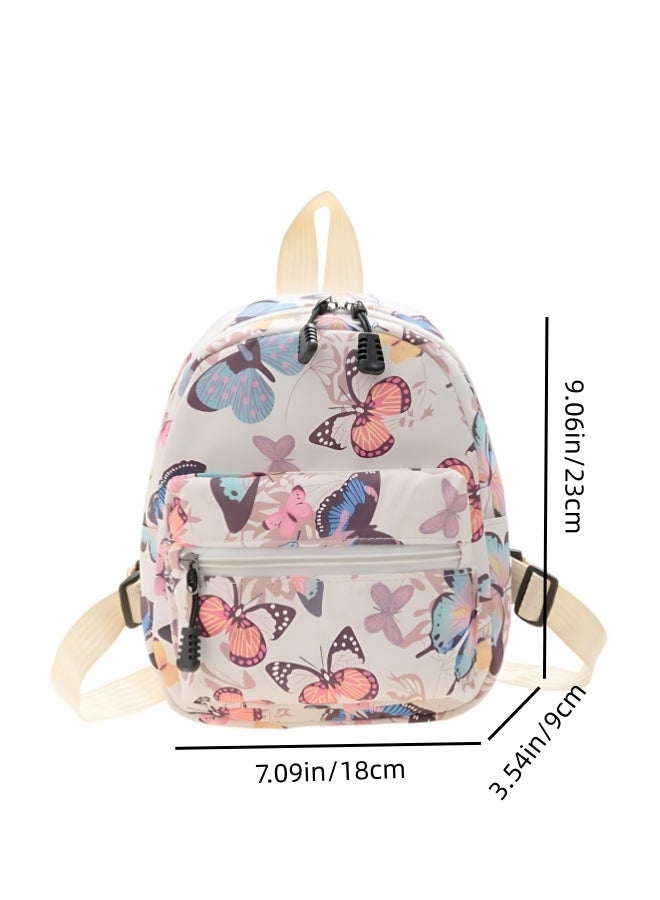 Girl's Butterfly Spot Print Backpack, Children's Fresh and Cute Style School Bag College Bag, Large Capacity Nylon Book Bag Tourist Bag Back Bag Beach Bag for Kids/College Students/Youth/Teenager  - Image 5