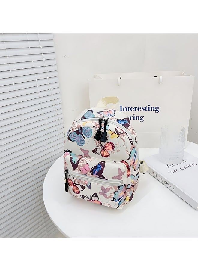 Girl's Butterfly Spot Print Backpack, Children's Fresh and Cute Style School Bag College Bag, Large Capacity Nylon Book Bag Tourist Bag Back Bag Beach Bag for Kids/College Students/Youth/Teenager  - Image 3