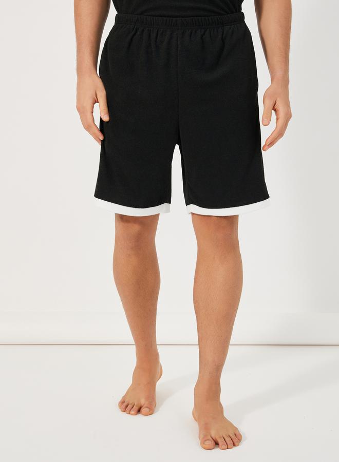Styli Towel Knit T-Shirt & Contrast Trim Shorts Set  - Image 5
