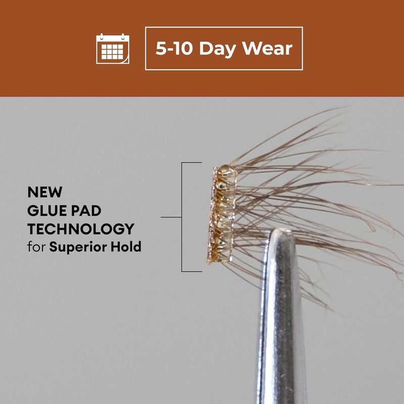 Silly George Pop-On Lashes - DIY 1-Step Pre-Glued Faux Eyelash Clusters, Natural Look Extensions, Light Brown - Blush, 5-7 Pair Set, Pack of 60 Clusters - Image 4