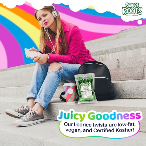 Happy Bites Sweet Roots Green Apple Licorice Twists – Jumbo Soft Licorice Sticks Made with Real Fruit Juice | Gourmet Apple Candy for Snack Lovers | Vegan, Fat-Free, Kosher (16 oz) - Image 5