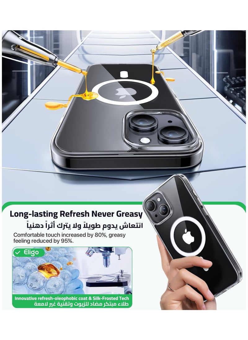 Eligo - iPhone 14 Magnetic Case, Compatible with MagSafe,【Anti-Yellowing】Crystal Clear Shockproof Protection Back Cover, Ultra Slim Strong Magnet Phone Shell Case for Apple 14 (2022) - Image 1