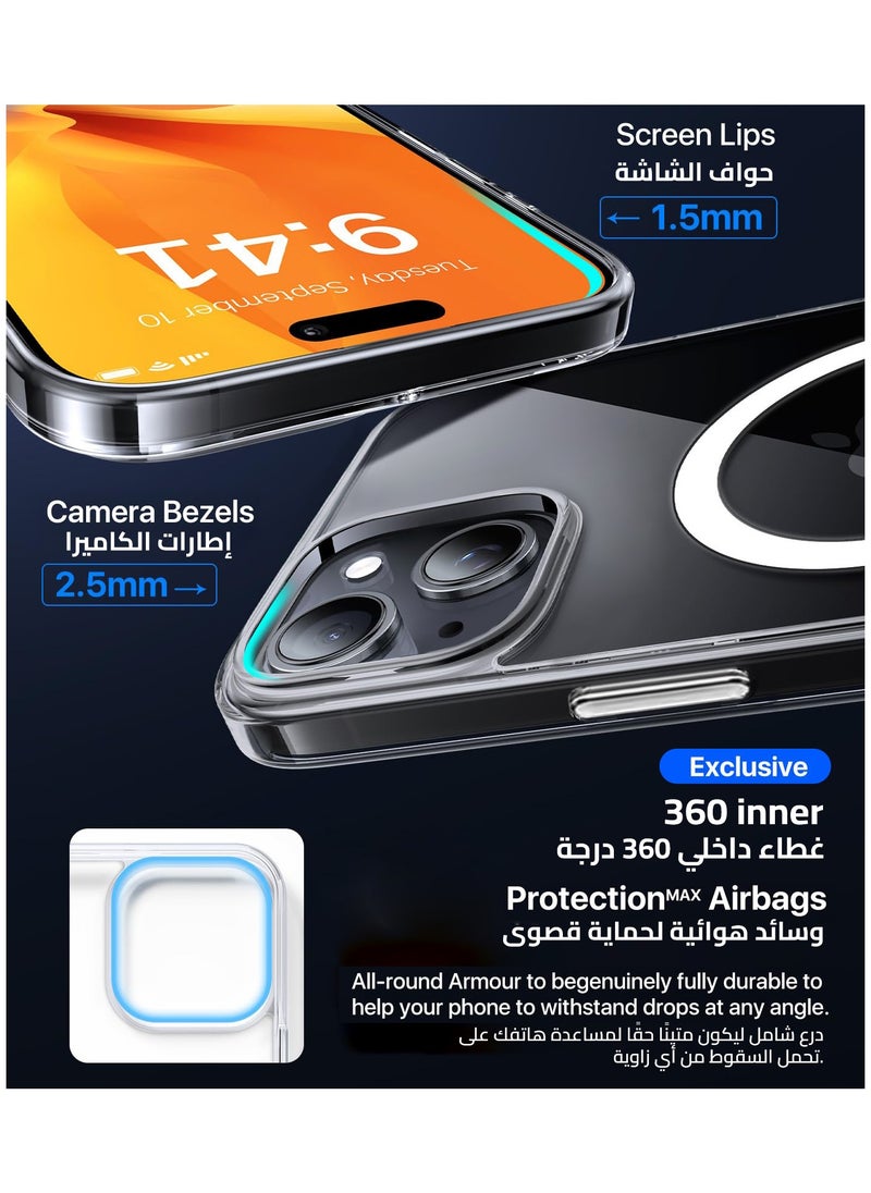 Eligo - iPhone 14 Magnetic Case, Compatible with MagSafe,【Anti-Yellowing】Crystal Clear Shockproof Protection Back Cover, Ultra Slim Strong Magnet Phone Shell Case for Apple 14 (2022) - Image 1