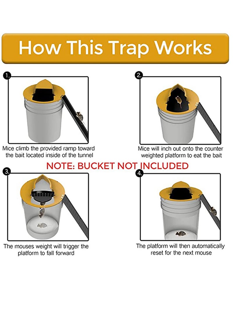 Generic - Mouse Trap Bucket Lid (1Packs) 5 Gallon Bucket Lid Mouse Rat Trap Humane Mouse Mice Rat Trap for Indoor Outdoor Garage Patio Chicken Coop 5 Gallon Bucket Compatible((Excluding  Buckets) - Image 1