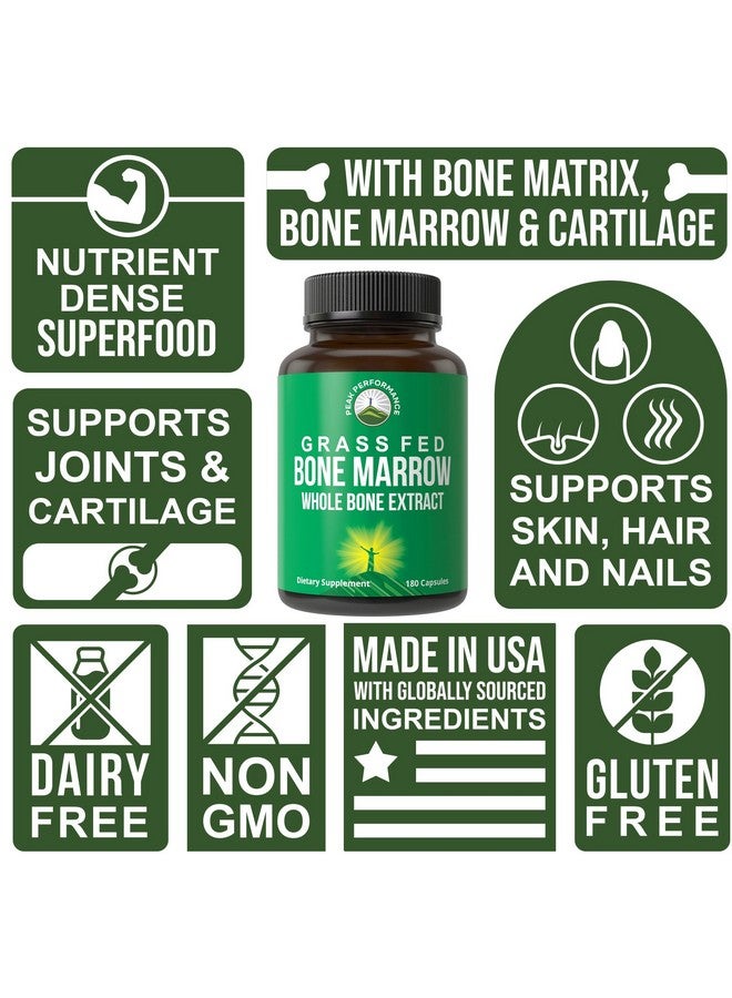 Peak Performance Grass Fed Bone Marrow - Whole Bone Extract Supplement 180 Capsules Superfood Pills Rich in Collagen, Vitamins, and Amino Acids. from Bone Matrix, Marrow, Cartilage. Ancestral Tablets - Image 3