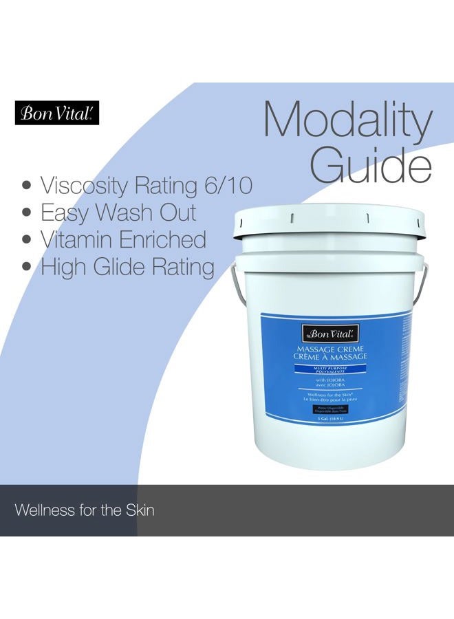 Multi-Purpose Massage Creme, Professional Massage Cream with Aloe Vera to Relax Sore Muscles, Increase Circulation & Repair Dry Skin, Full Body Massage Moisturizer Cream, 5 Gallon Pail - Image 4