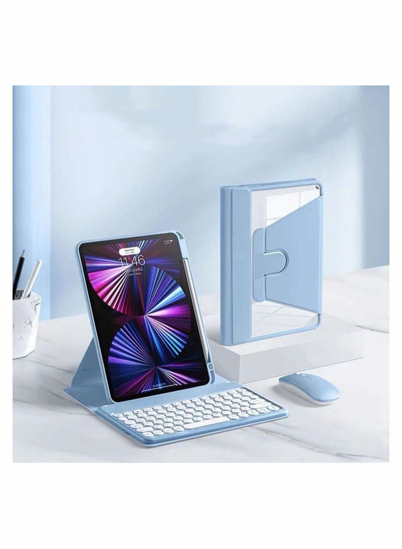 Captaintech Keyboard Case for iPad 9th/8th/7th Generation 2021/2020/2019 10.2in Rotatable Anti-drop Cover Magnetic Dust-proof Sheath with Detachable Mouse Pencil Holder - Image 3