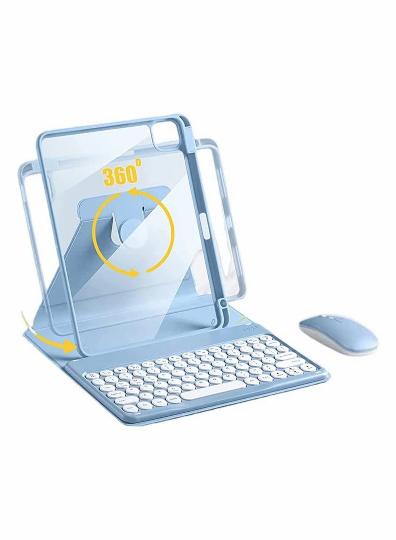 Captaintech Keyboard Case for iPad 9th/8th/7th Generation 2021/2020/2019 10.2in Rotatable Anti-drop Cover Magnetic Dust-proof Sheath with Detachable Mouse Pencil Holder - Image 4