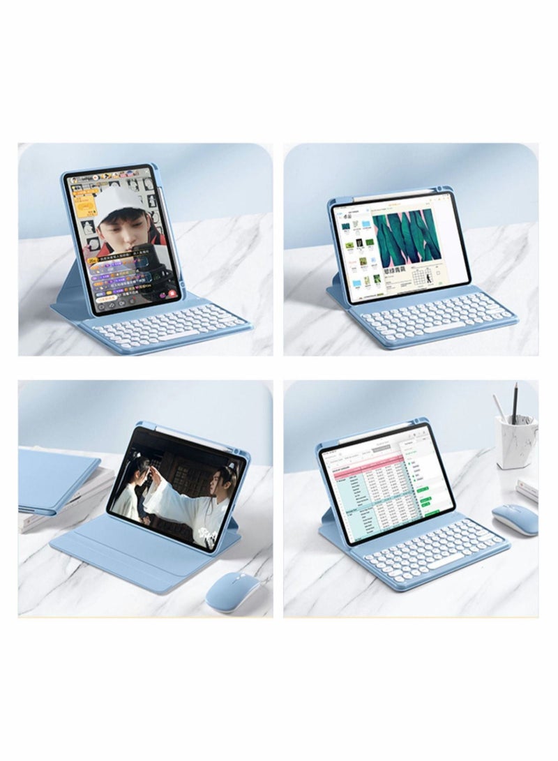 Captaintech Keyboard Case for iPad 9th/8th/7th Generation 2021/2020/2019 10.2in Rotatable Anti-drop Cover Magnetic Dust-proof Sheath with Detachable Mouse Pencil Holder - Image 5