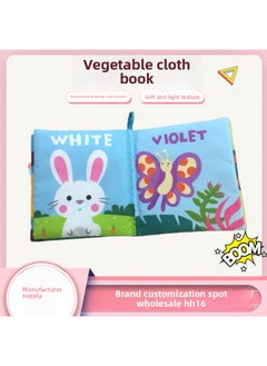 Generic Vegetable Pattern 0-3 Years Old Baby Cloth Book Early Education Enlightenment Toys Can Bite Not Fade Direct Sales-Color:Orange  - Image 2