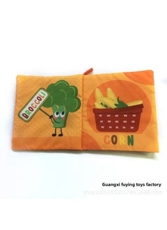 Generic Vegetable Pattern 0-3 Years Old Baby Cloth Book Early Education Enlightenment Toys Can Bite Not Fade Direct Sales-Color:Orange  - Image 1