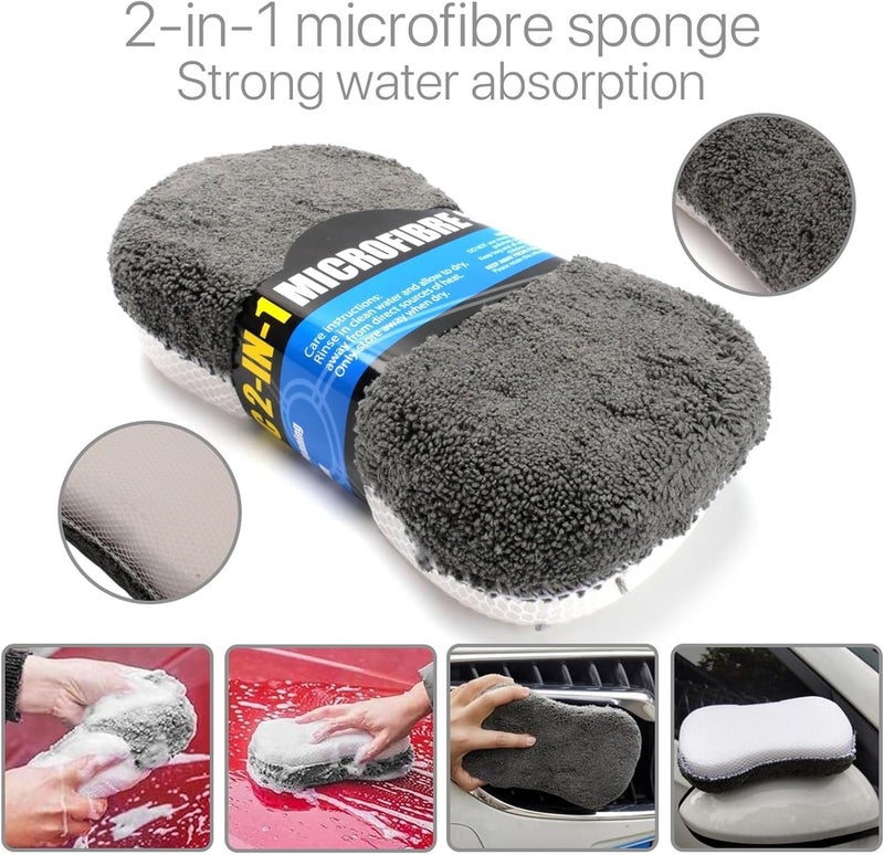 SCIENISH Car Detailing Kit,Auto Cleaning Supplies,Car Wash Kit 9/6 PCS Car Wash Set,Car Cleaning Supply,Car Wash Supplies,Car Interior Cleaning kit,Car Cleaning Sets,Car Cleaning Tools (9 pcs Grey) - Image 4