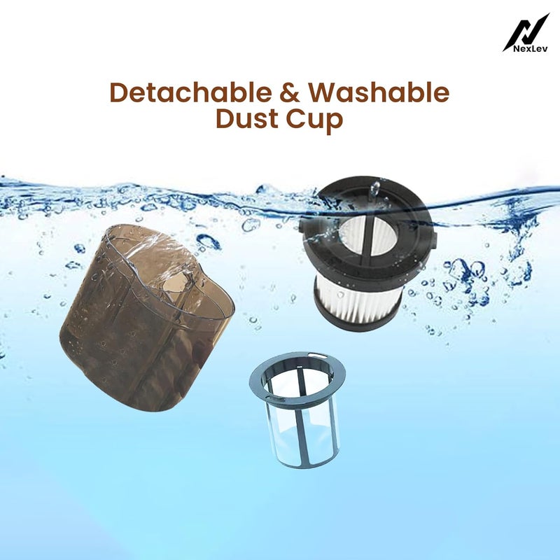 Nexlev Cordless Mite RemoverAntiAllergen Bed Sofa Car Seat Dust Mite Cleaning UV Light with Gravity Sensor HEPA filterStrong Double Beat 4500 mAh BatteryUSB TypeCDust Mite UV Pro MR02 - Image 5