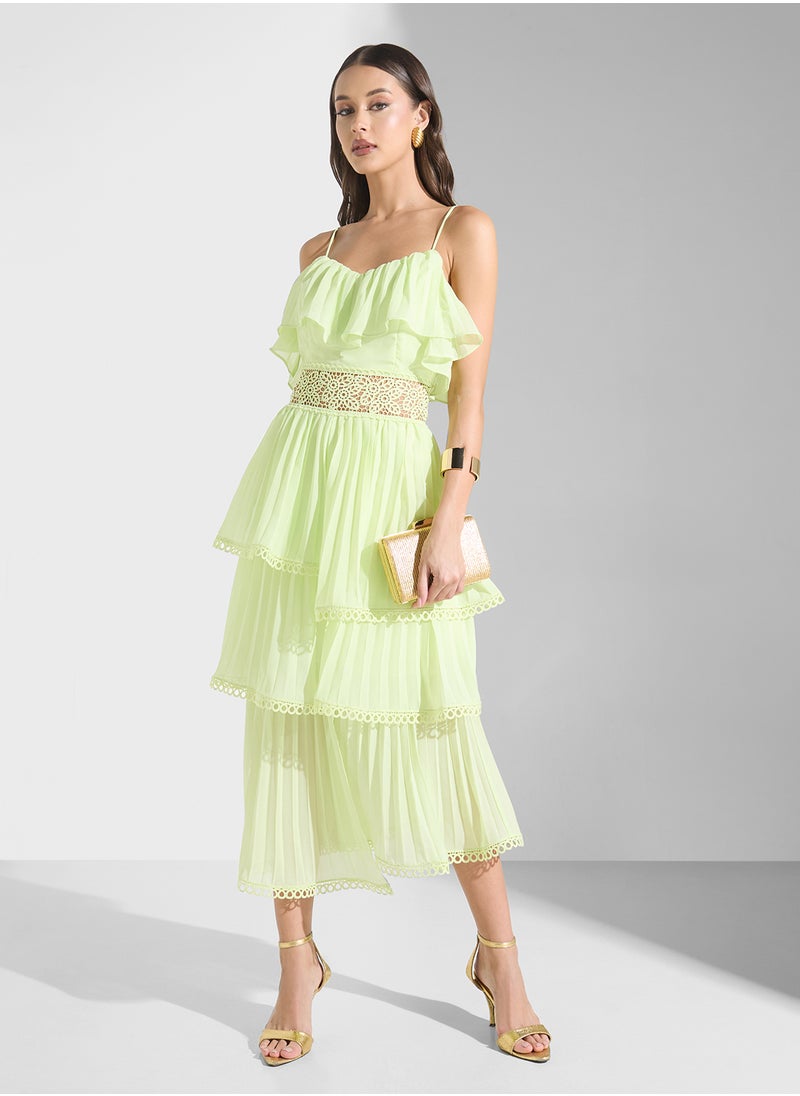 True Decadence V-Neck  Ruffle Asymmetric Dress  - Image 4