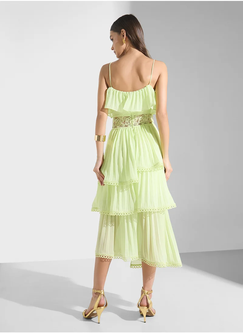ترو ديكادينس V-Neck  Ruffle Asymmetric Dress