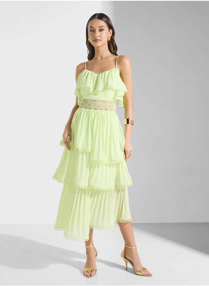 ترو ديكادينس V-Neck  Ruffle Asymmetric Dress