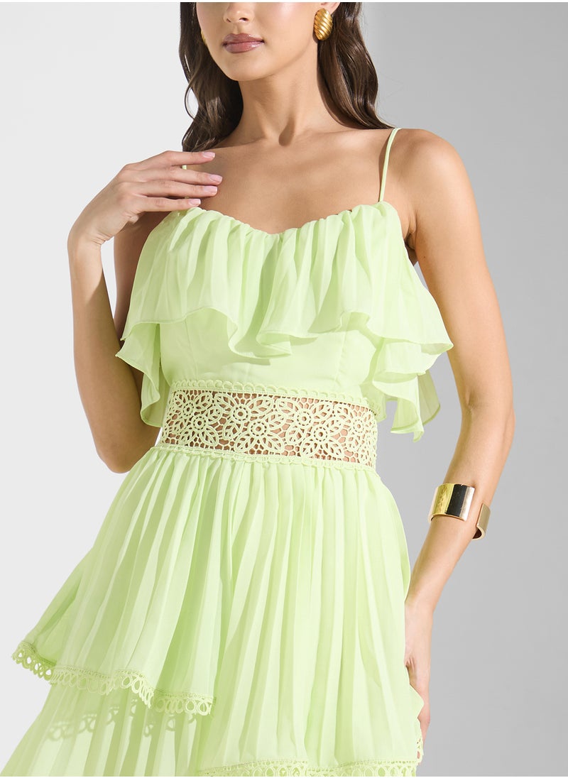 True Decadence V-Neck  Ruffle Asymmetric Dress  - Image 3