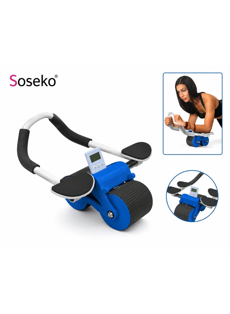 Soseko Ab Roller Wheel with Digital Counter & Elbow Support for Core Strength Training - Image 1