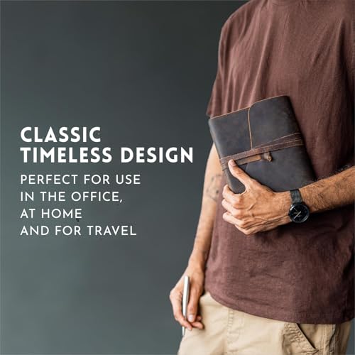 moonster Leather Journal Refillable Notebook - Writing Journals for Women, Mens Journal Leather Notebook Cover with Pen - Leather Bound Lined Paper A5 Travelers Diary - Travel Journal for Writing - Image 3