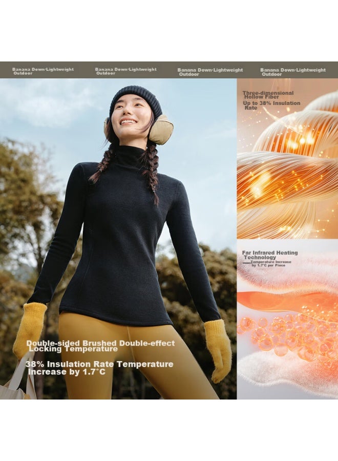 Beneunder Women's Fleece Base Layer, Slim Fit, Versatile, Po15324, Twilight Black, Size L - Image 2