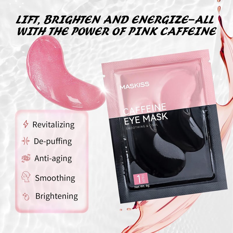 Maskiss Under Eye Patches (25 Pairs), Caffeine Eye Masks for Dark Circles Puffy Eyes Undereye Bags, Collagen Eye Patches for Wrinkles and Puffiness, Skin Care Gift for Her - Image 2